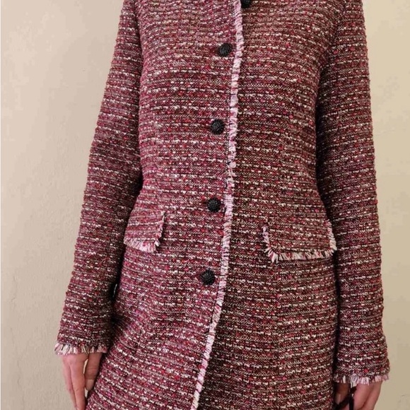 Karl Lagerfeld Maroon Textured Blazer - Picture 14 of 15